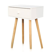 1 Drawer Side Table Sleek Modern & Stylish Neutral Design 61cm