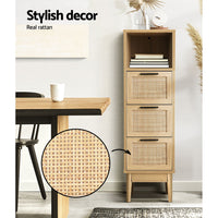 3 Chest of Drawers Rattan Furniture Cabinet Storage Side End Table Shelf