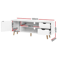 Entertainment Unit Scandinavian - 120cm White
