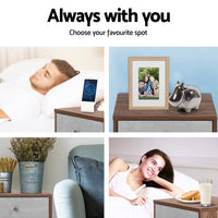 Bedside Table with Drawer - Grey & Walnut