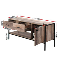 Entertainment Unit Industrial Rustic Wood - 120cm