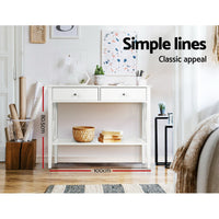 White Hallway Desk with 2 Drawers