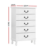 White Chest of Drawers Tallboy Dresser Table