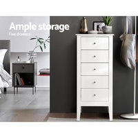 White Tallboy Chest of Drawers Storage Cabinet