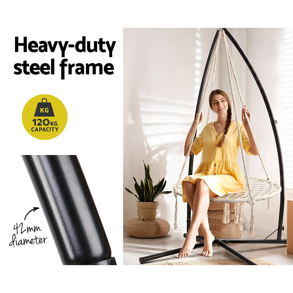Outdoor Hammock Chair with Stand 100cm - Cream