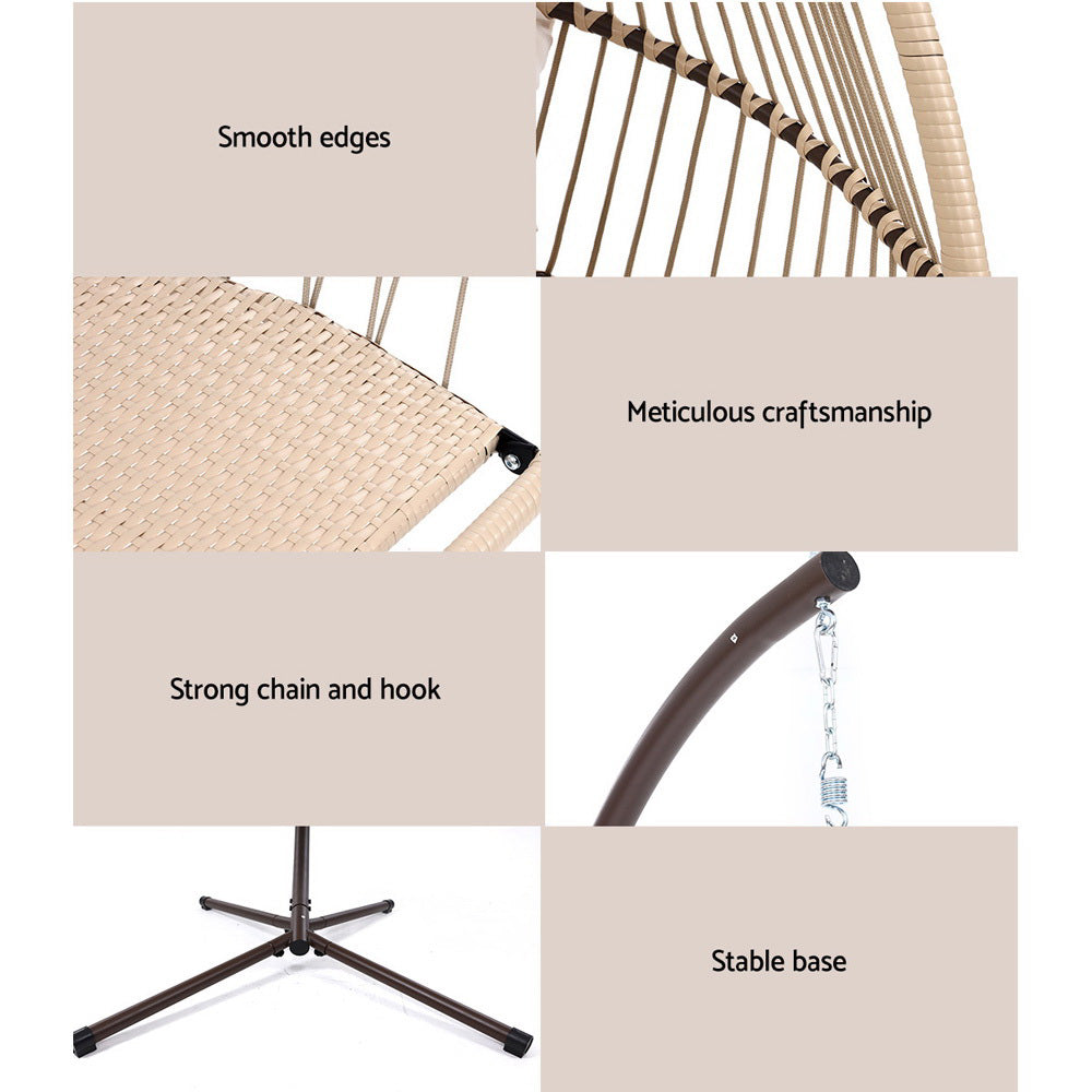 Outdoor Furniture Egg Hanging Swing Chair Stand Wicker Rattan Hammock