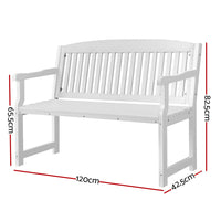 Outdoor Garden Bench Seat Wooden Chair Patio Furniture Timber Lounge