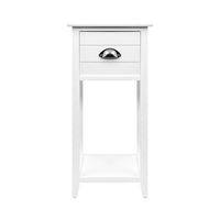 Bedside Table Nightstand Drawer Storage Cabinet Lamp Side Shelf White
