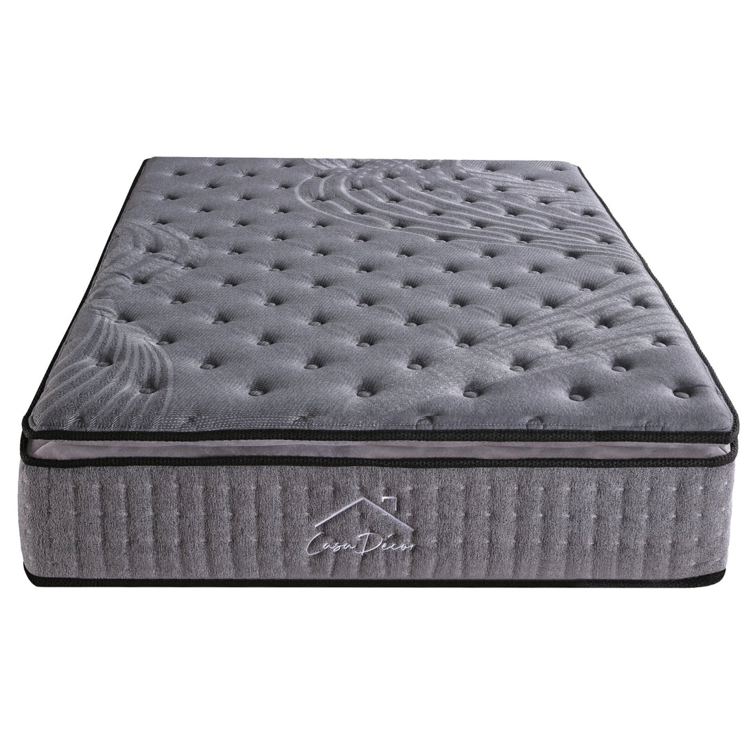 Charcoal Mattress Pocket Spring Pillowtop 5 Zone 32cm Depth - Queen