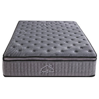 Charcoal Mattress Pocket Spring Pillowtop 5 Zone 32cm Depth - Queen