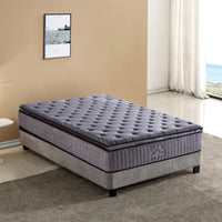 Charcoal Mattress Pocket Spring Pillowtop 5 Zone 32cm Depth - Queen