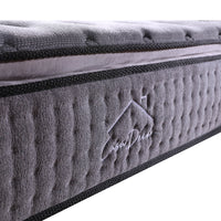 Charcoal Mattress Pocket Spring Pillowtop 5 Zone 32cm Depth - Queen