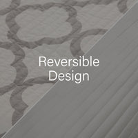 Bamboo Cooling Reversible 7 Piece Comforter Set Bedspread - Queen - White