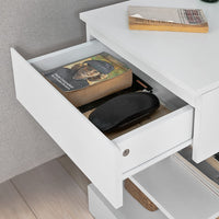 White Bedside Table with 1 Drawer and 3 Shelves