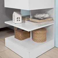 White Bedside Table with 1 Drawer and 3 Shelves