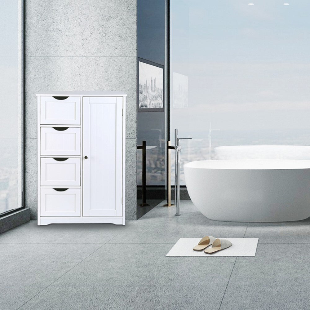 Bathroom Tallboy Storage Cabinet - White