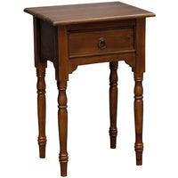 Milly Turn Leg 1 Drawer Side Table (Mahogany)