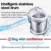 7kg Top Load Washing Machine Home Laundry Clothes Washer Dry Wash Platinum
