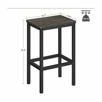 Bar Stools Set of 2 Bar Chairs Charcoal Gray LBC065B04