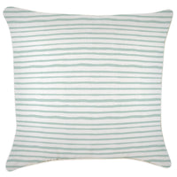 Cushion Cover With Piping Paint Stripes Pale Mint 60cm x 60cm