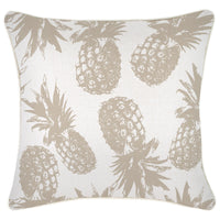 Cushion Cover With Piping Pineapples Beige 45cm x 45cm