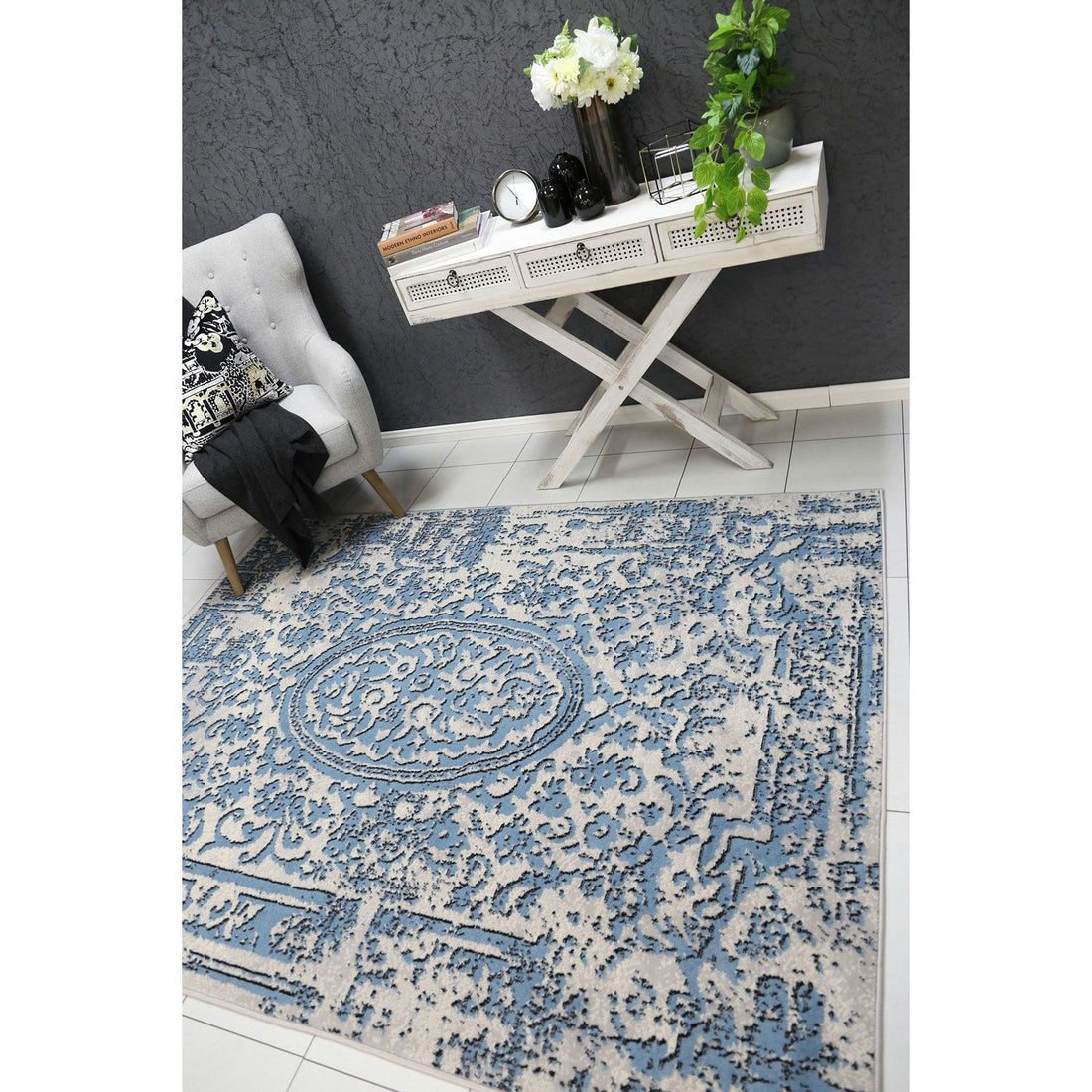 Allure Classic Vintage Blue Rug 80x300 cm