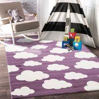 Piccolo Pink and White Cloud Kids Rug 120x170cm
