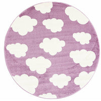 Piccolo Pink and White Cloud Kids Rug 120x170cm
