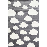 Piccolo Dark Grey and White Cloud Kids Rug 120x170cm