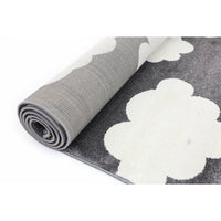 Piccolo Dark Grey and White Cloud Kids Rug 120x170cm