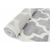 Piccolo Light Grey and White Lattice Pattern Kids Rug 120x170cm