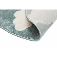 Piccolo Aqua White Cloud Kids Rug 133x133cm Round