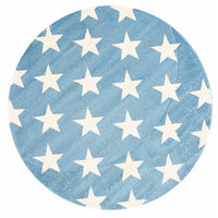 Piccolo Blue and White Stars Kids Rug 133x133cm Round