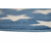 Piccolo Blue and White Stars Kids Rug 133x133cm Round