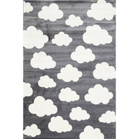 Piccolo Dark Grey and White Cloud Kids Rug 160x230cm