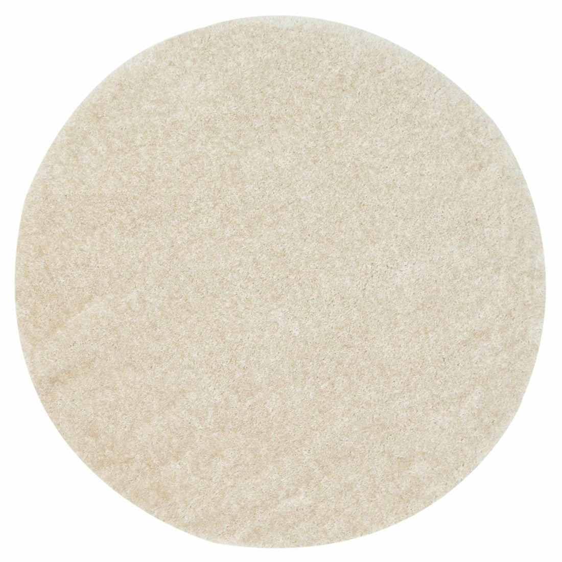 Puffy Soft Shaggy Round Rug Ivory 160x160 cm Round