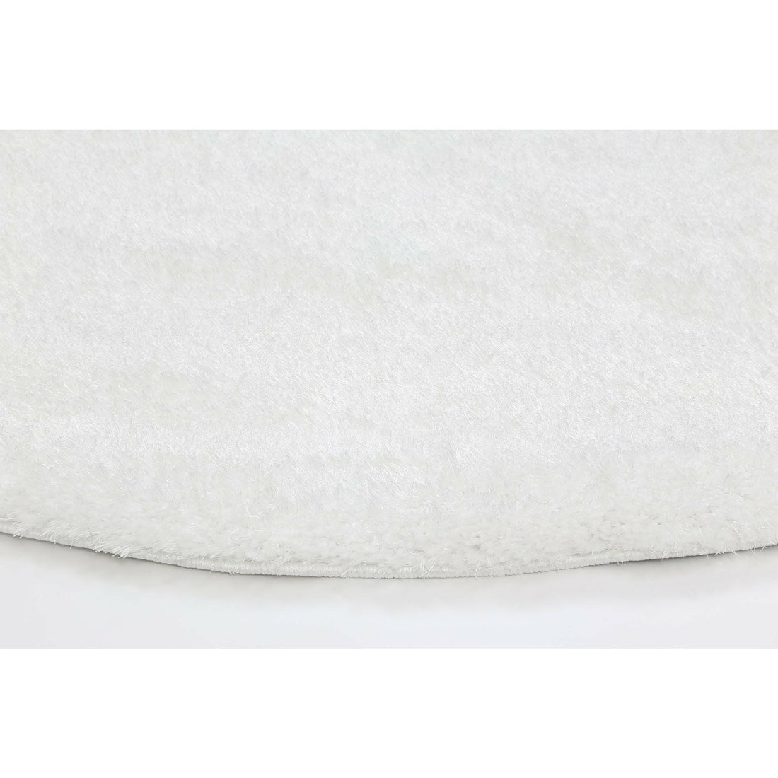 Puffy Soft Shaggy Round Rug White 160x160 cm Round
