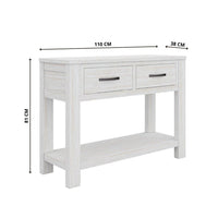 Foxglove Console Hallway Entry Table 110cm Solid Mt Ash Timber Wood - White