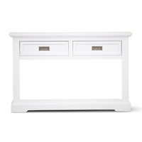 Console Hallway Entry Table 125cm Solid Acacia Timber Wood Coastal -White