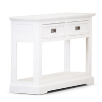Console Hallway Entry Table 125cm Solid Acacia Timber Wood Coastal -White