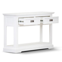 Console Hallway Entry Table 125cm Solid Acacia Timber Wood Coastal -White