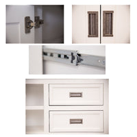 Entertainment TV Unit 220cm 2 Door Solid Acacia Wood Coastal - White