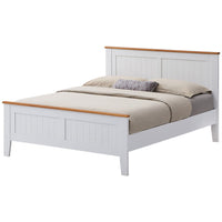 Lobelia Bed Frame Queen Size Mattress Base Solid Rubber Timber Wood - White