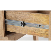 Olearia Bedside Table 1 Drawer Storage Cabinet Solid Mango Wood Rattan Natural