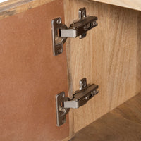 Olearia Entertainment TV Unit 175cm Solid Mango Wood Rattan 2 Door Natural