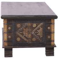 Onir Coffee Table Antique Handcrafted Solid Mango Wood Storage Trunk Chest Box