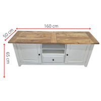 Lavasa Entertainment TV Unit 160cm 2 Door Mango Wood Farmhouse Furniture