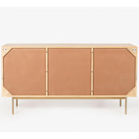 Martina Buffet Table Sideboard 145cm 3 Door Solid Mango Wood Storage Cabinet