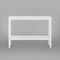 Jasmine Console Hallway Entry Table 110cm Mindi Timber Wood Rattan - White