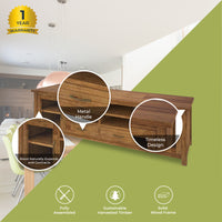 Birdsville Entertainment TV Unit 223cm 2 Door 2 Drawer Mt Ash Wood - Brown